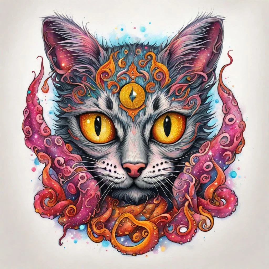 Sparkle kitten tattoo <lora:SDXL-tattoo-Lora:1> but the old gods are rising  <lora:Old_gods_rising_SDXL:0.8>