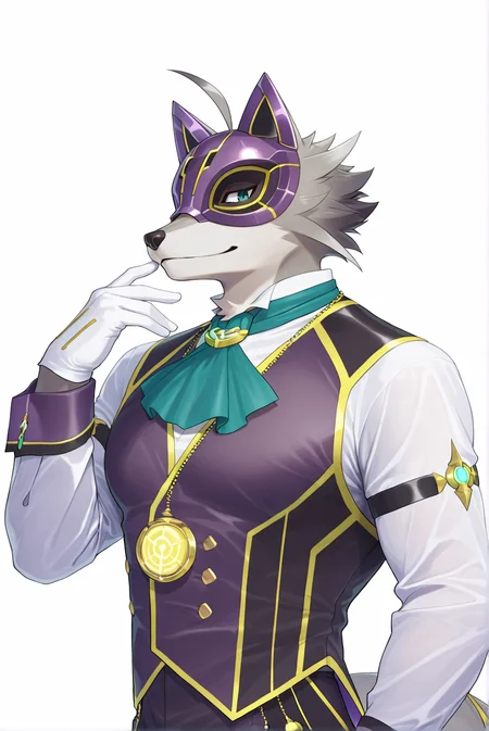 <lora:easynegative:1>, <lora:add-detail-xl:1>, <lora:Vulpecula__ã¦ã«ãã¯ã©__ä¹å°ä½©åºæ_Live_A_Hero__ã©ããã­__ç´æ­è±é__Character:1>, 
score_9, score_8_up, score_8, countershading, high quality, hires, detailed face, detailed eyes, detailed, high quality realistic graphics, detailed face, detailed eyes, detailed, simple background, white  background, 
anthro, furry, fox, vulpecula, vulpecula (live a hero), butler, grey fox, grey fur, furry, live a hero, male, mask, vest, solo,  (((slim body))), white gloves,
sexy, hot, sexy pose, hot pose,