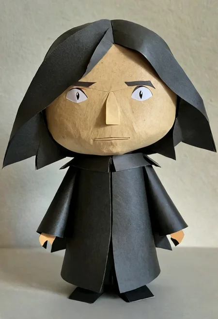 made out of ral-ppr, papercraft, paper, severus snape, <lora:ral-ppr-sdxl:0.7>, positive emotional, professional fine composition, beautiful composition, dramatic, fertile, confident, extremely stylish, cinematic, beautiful