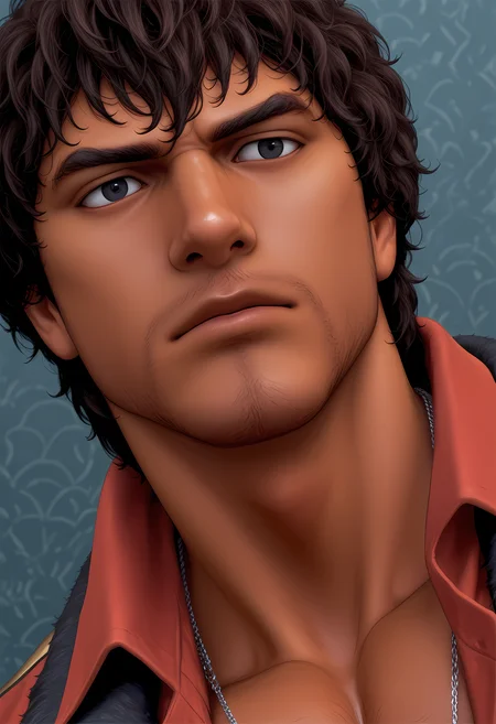 masterpiece, best quality, amazing quality, dutch angle, abstract background, BREAK
1boy, solo, male focus, t7_miguel, dark skin, brown hair, black eyes, stubble, face focus, BREAK
<lora:cfg_scale_boost:.6> <lora:Miguel_Caballero_Rojo_-_Tekken_7_-_ILXL:1>