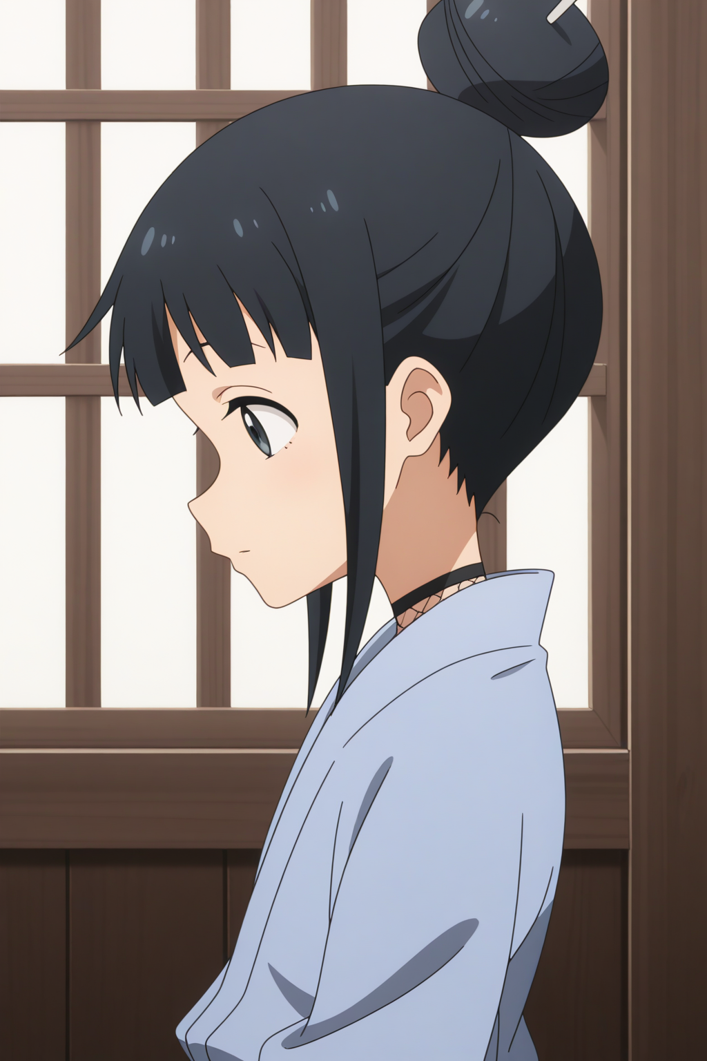 anime coloring, newest, masterpiece, Mokuren, upper body <lora:Kunoichi_Tsubaki_no_Mune_no_Uchi_-_Mokuren_-_illustrious:0.8>