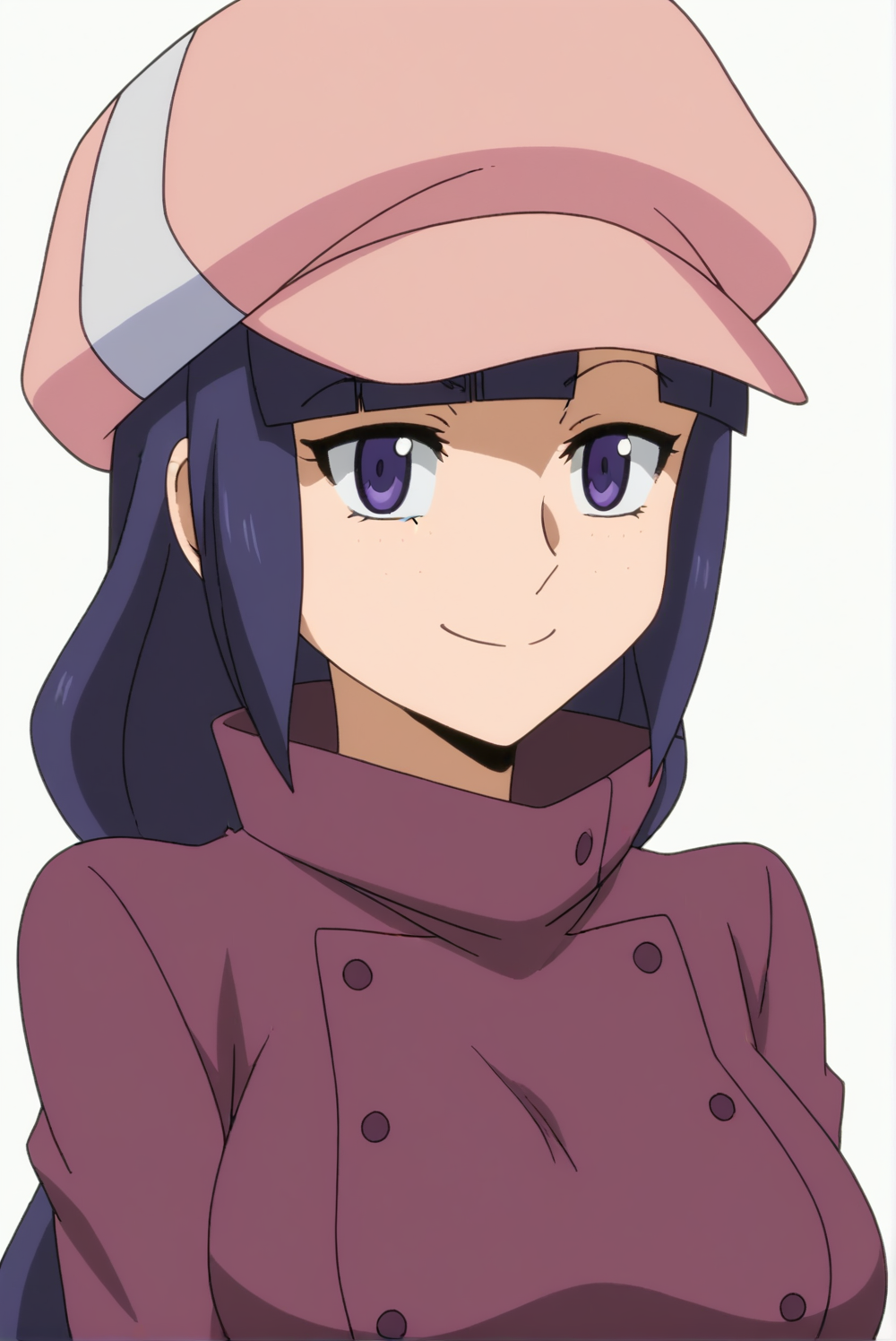 <lora:anime:0.8>, white background, Kirara, upper body, smile, hat