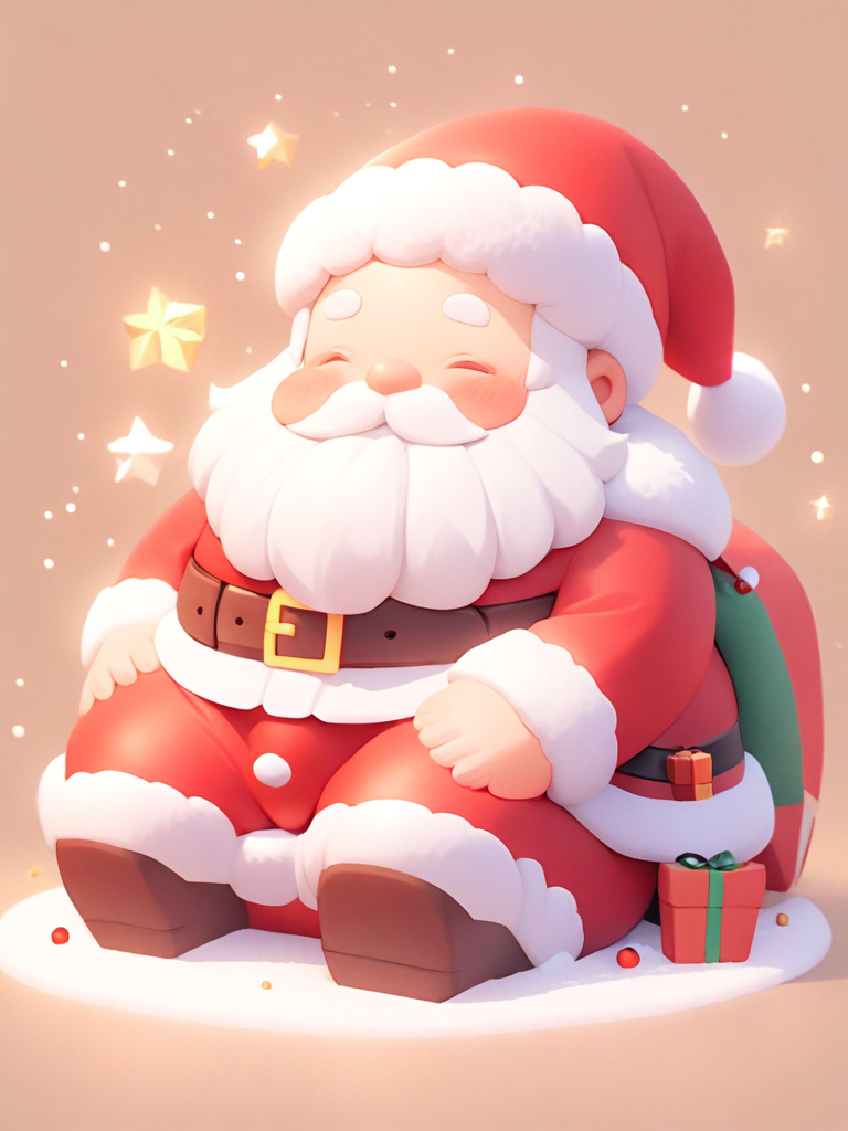 <lora:å£è¯èäºº:1>,(\sheng dan lao ren\),santa hat, 1boy, solo, gift, closed eyes, christmas, mustache, box, beard, sitting, santa costume, belt, gift box, fur trim, blush, male focus