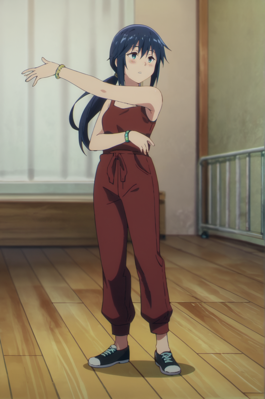 score_9, score_8_up, score_7_up,anime_source, source_anime, best background, detailed background, anime screencap,  Sachiko Fujinuma, long hair, ponytail, indoors, dancing , blush, full body,  <lora:JN_Sachiko_Fujinuma:0.8> <lora:JN_Arknights_Anime_Artstyle:0.8>