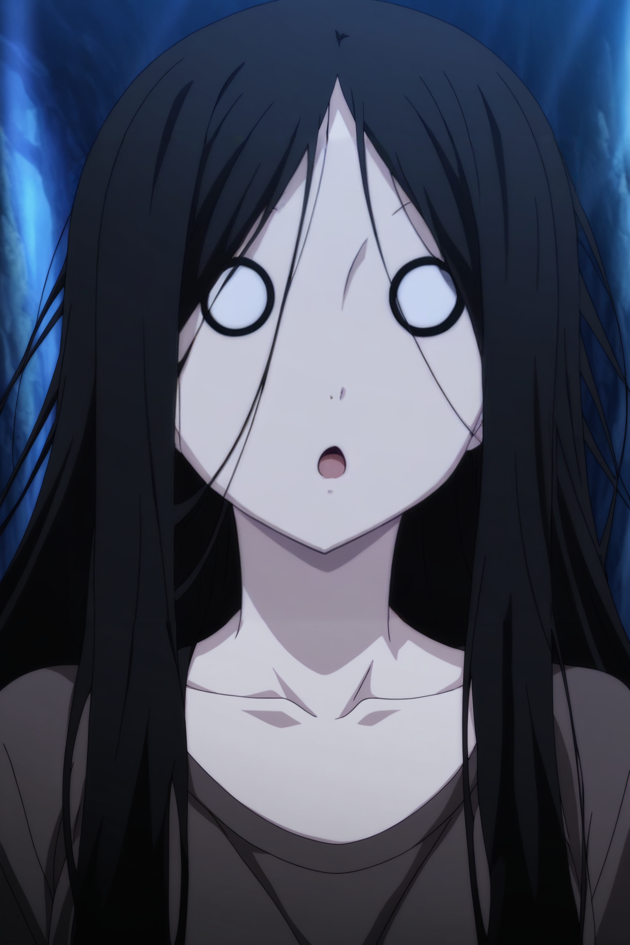 anime screencap,anime coloring,detailed face,masterpiece,best quality,very aesthetic,absurdres,volumetric lighting,official style,amazing quality,ultra detailed,highres,scenery,beautiful detailed hair,beautiful detailed eyes,official anime artwork,<lora:FengBaoBao S2-IL V1:1>,Feng Bao Bao,1girl,solo,long hair,black hair,grey eyes,looking at viewer,upper body,o_o,
