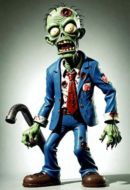 rubber_hose_character, a zombie in a dirty suit,