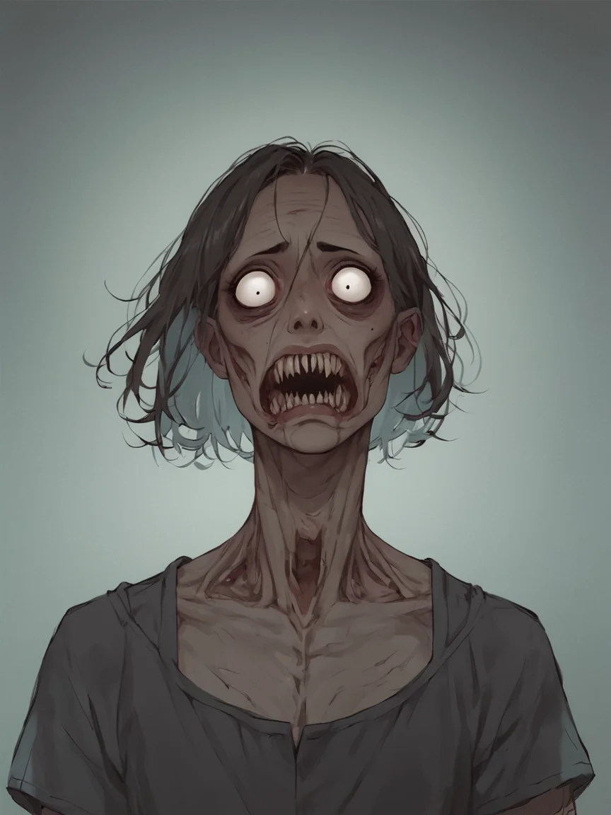 score_9, score_8_up, score_7_up, score_6_up, score_5_up, score_4_up, gr1sly <lora:gr1slyXLP:1>, 1girl, creepy