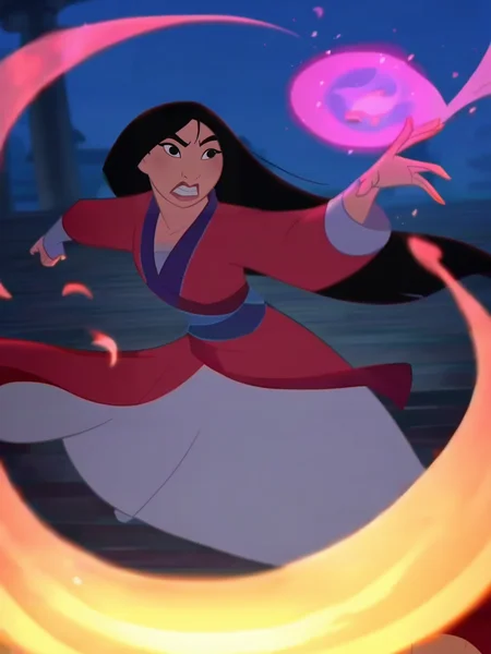 <lora:Mulan:1> 1girl, asian, black hair, black eyes, straight hair, long hair,
mage, magic, epic pose, magic robe, score_9, score_8_up, score_7_up,