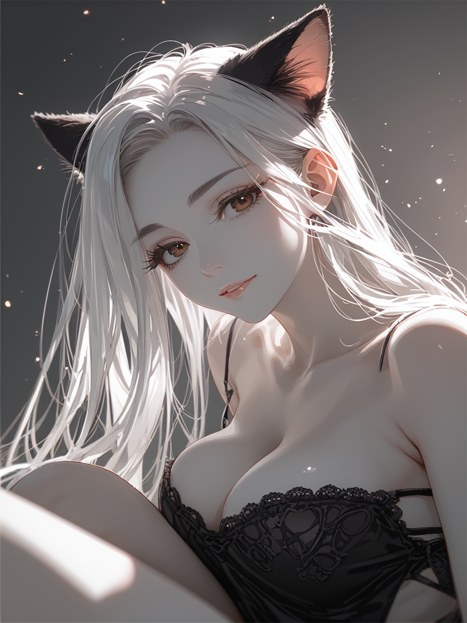 (score_9, score_8_up, score_8, score_9, ASCII score_9), (source_anime), (masterpiece best quality), (beautiful atmosphere), (depth field, 8K, UHD), (sharp eyelid, sharp eyelashes, thick eyelashes, long eyelashes), (sharped face, beauty makeup), (beautiful skin, beautiful face), (curvaceous figure), (perfect anatomy), (beautiful detailed face, beautiful oval face), (detailed embroidery), (sharp out line), (elegant nose), (unity), (anime screen capture, anime maker, anime face), (anime film overlay, anime grain, anime film, anime filter), skin dentation, Visual Representation, sense of movement, detailed backgrounds, cinematic scene, looking at viewer, head tilt, anime film maker, parted lips, head tilt, closed mouth, half eyes, extremely close range view, harsh expression, confused , smile
1gilrs, solo, monochrome, greyscale, spot color), (dark theme), large breasts, brown eyes, thigh gap, BREAK,(goth girl), cat girl, cat ears, cat tail, BREAK, two toned body, black fur, white skin, long hair, white hair, (leaning back with legs stretched out:1.3), Dutch angle, from side, colored lighting, natural lighting, professional view, professional framework, dramatic lighting, particles,