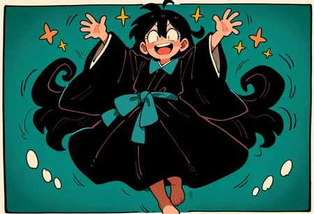 masterpiece, best quality, newest, absurdres, highres, 1girl, floating, waving, aged-up