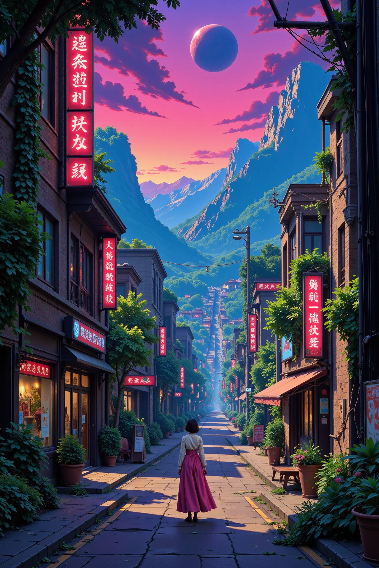 a cyberpunk futuristic street beautiful  landscape, morning, woman, very intricate, very detailed, sharp, bright, colorful, <lora:Hand v2:0.5> <lora:Anti-Blur:1><lora:Insane Detail Slider:0.25>  <lora:flux.1_lora_flyway_Epic-detail_v2:0.3> <lora:fluxenhancer:0.25> <lora:Anime_style:0.6> anime style