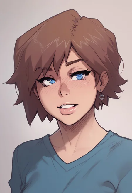 score_9, score_8_up, score_7_up, melkor_style, 1girl, _k3lly_sw4nson_, brown hair, short hair, blue eyes, mature female, sketch