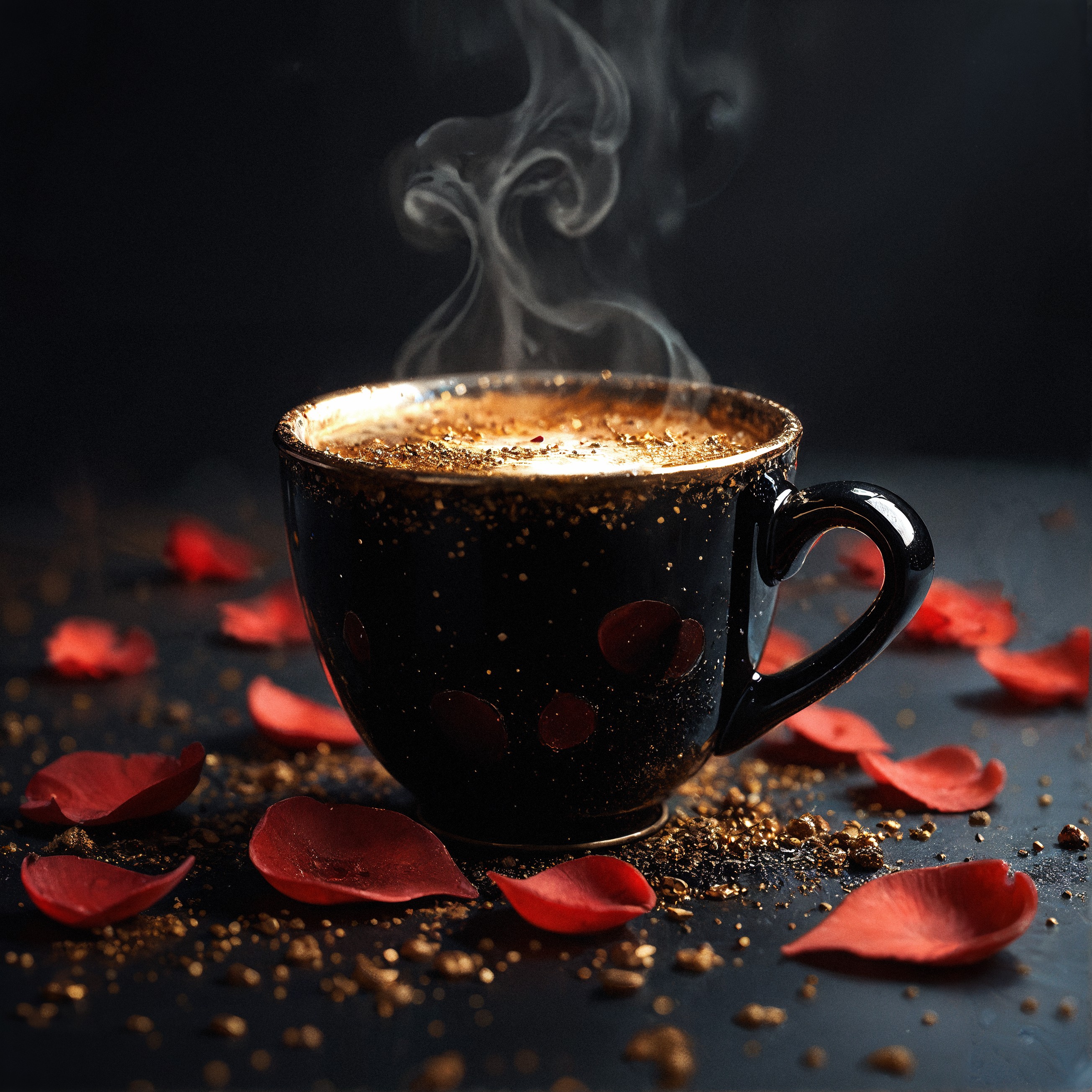 score_9, score_8_up, score_7_up, score_6_up, score_5_up, score_4_up,  illustration of a (black espresso cup:1.2), otherworldly, abstract, mysterious, molten plastic, abstract, black plastic, white plastic, galactic dusk, gold particles, dark, red petals trim   <lora:pony/concept_art_darkside_style:0.8>  <lora:sdxl/sinfully_stylish_sdxl:0.4>