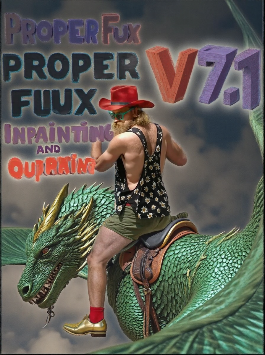 HD high quality cinematic fantasy movie photo of a man from behind, in a side view, wearing a cowboy hat and golden metallic yellow shoes, he is riding atop a massive green dragon outfitted with a sturdy saddle, the dragon left wing on the left side is clse to the foreground, the dragon is soaring through the skies, offers an exhilarating and majestic experience. The's powerful wings create gusts of wind as it glides, its emerald scales shimmering under the sunlight, while the saddle ensures a secure and comfortable seat for the rider. Letters are floating on the air wih text information "Proper Fux Inpainting and Ouptainting" and "V7.1"
ðï¸ [Inpainted with Loras]: <lora:Westeros_v3_rank16_bf16-step02485>\.safetensors:[^ ]*<lora:Sony_a7_III>\.safetensors:[^ ]*<lora:flux1-canny-dev-lora>
ð¯<lora:flux\Westeros_v3_rank16_bf16-step02485.safetensors:0.7:0.7>
<lora:flux\Sony_a7_III.safetensors:0.7:0.7>
<lora:syml\lorasym\Flux\flux1-canny-dev-lora.safetensors:0.55:0.55>