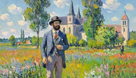 Positiv Clip L
impressionist painting oilpainting of a , (in the style of Claude Monet), a man in a field with a hat and a suit on, looking at a flowered field with a church in the background
Positive Clip G
impressionist painting oilpainting of a , (in the style of Claude Monet), a man in a field with a hat and a suit on, looking at a flowered field with a church in the background
---------