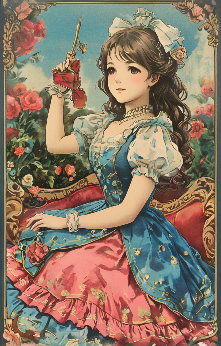 masterpiece,best quality,<lora:tbh261-sdxl:0.9>,illustration,style of Chromolithography portrait of idolmaster cinderella girls,