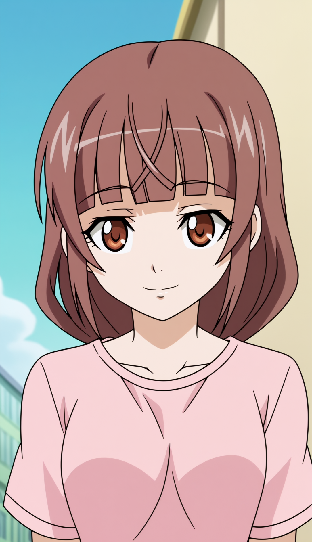rating_safe,  anime screencap, consistent background,   Emiru Ikuno, light smile, upper body  <lora:Nozoki_Ana-Emiru_Ikuno-PDXL:0.8>,