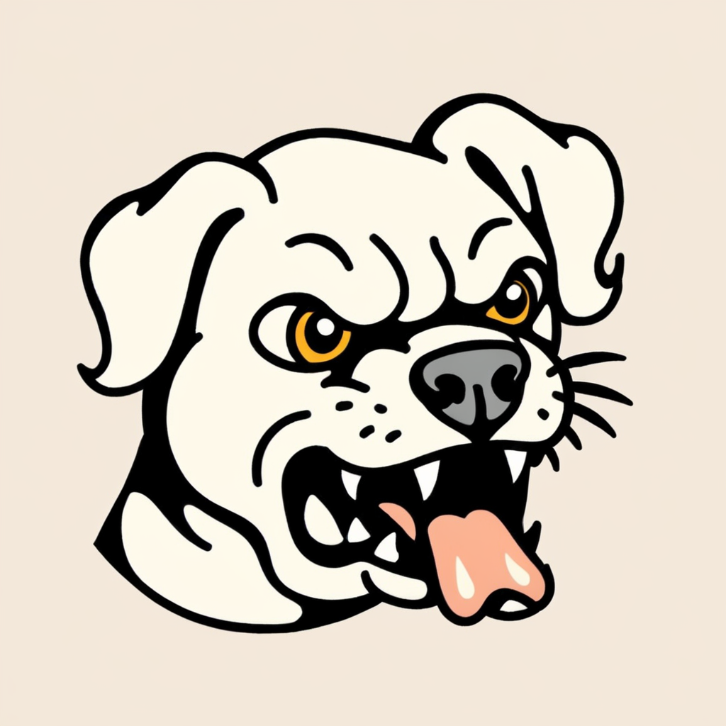 tcc_simple_illustration, bold drawing of an angry puppy <lora:Simple_Bold_Illustration:1.1>  bold outlines,