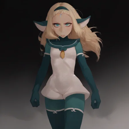 bakara, solo, long hair, gloves, white hair, boots, bodysuit, animal ears, hairband, 1girl, aqua eyes