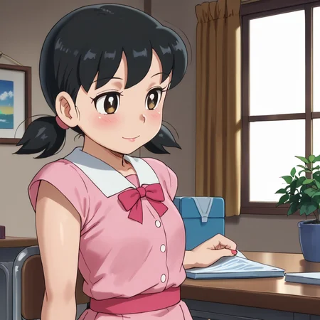 indoors, <lora:shizuka.pony:1> shizuka, bbb
