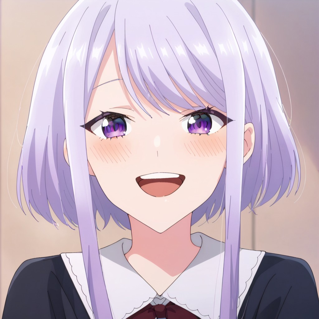 score_9, score_8, score_7, source_anime, amasawa kyou, POV, looking at viewer, blush, smile, open mouth, upper teeth only