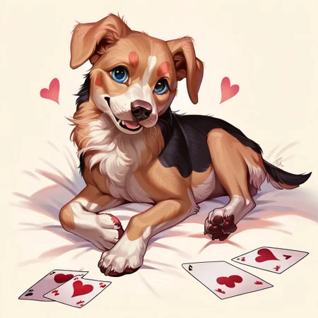 (score_9, score_8_up, score_7_up, source_western,realistic), fantasy,
The cutest golden retriever puppy sitting by a giant valentine's day Card with lots of hearts,dog, rating_safe