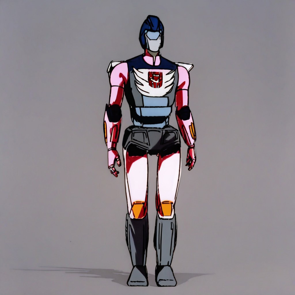 Score_7_up, score_8_up, 2d, source_cartoon, TOptimus, robot, no face, full body,, legs, feet,, simple background, Transformers, Animation, <lora:Transformers 86 FT-000005:1>