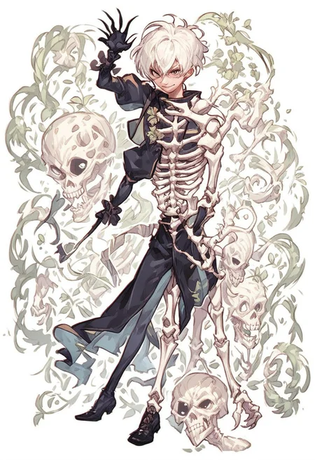 splitstyle,
score_9, score_8_up, score_7_up, source anime, (simple background:1.4), BREAK 1girl, adult, standing, black cat, smile, BREAK 1boy, adult, standing, skeleton cat, smile <lora:Split Style Concept?:1.0>