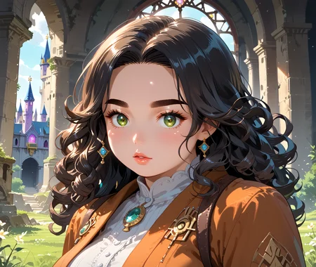 PonyScores7, source_anime, ah1, IllustriousQual, <lora:natsumi_style:0.5>, <lora:by_usakun-pony:0.4> by usakun, <lora:Akina_Bbw_Style_-_PonyXL:0.2> AkinBw
BREAK (Directly from the front, capturing the full face and expression)
BREAK 1girl, mature female, (round face:1.2), (thick eyebrows:1.3), (curvy), round-chin, caucasian, (plump face), <lora:Round_face:0.2>, <lora:ETO_OCPonyXL:0.3> eto_oc, skindentation, (plump), thick thighs, wide hips, busty, voluptuous, lips, <lora:venus body PonyXL:0.3>, <lora:shinyskin2:0.2> glistening skin
BREAK  (curly hair), long hair, (black hair:1.4), (parted hair:1.7), messy hair, kinky curls, <lora:hairdetailpxl:0.2> hairdetailpxl
BREAK (half green and brown eyes), (colorful eyes), (multicolored eyes), (downturned eyes:1.4), <lora:expressive eyes:0.2> expressive eyes, <lora:eyedetailpxl:0.2> eyedetailpxl, <lora:Eyes_High_Definition:0.2> EyesHD
BREAK ((an expression of trust)),  <lora:Expressive_H:0.2> Expressiveh, <lora:Emotional_Anime_Expressions_PonyXL_Concept:0.2> emotional, <lora:Best_Facial_Expression_LoRA_PONY:0.2>, looking at viewer, <lora:Detailed expressive EXEV style -XL Pony V1.0:0.2> FaceDetail
BREAK ((Emerging from a cursed, ancient tomb with malevolent intent))
BREAK Retro, Bold primary colors, pastels, browns, oranges Blouse and high-waisted velvet trousers
BREAK (((a majestic enchanted castle, with vast halls, enchanted artifacts, a sense of wonder and magic)))
BREAK <lora:xl_more_art-full_v1:0.2>, <lora:aesthetic_anime_v1s:0.2>, <lora:EpicF4nta5yXL:0.2>, <lora:detailxl:0.2> detailxl, <lora:Fant5yP0ny:0.2>, best quality, amazing quality, best aesthetic, absurdres, illustration, Volumetric_Lighting, ultra-detailed, very aesthetic, intricate details, 8k, masterpiece, best_quality
BREAK Stable_Yogis_PDXL_Positives, AS-Adult, <lora:Complicated fantasy portrait - XL Pony V2.0:0.2>, bad-hands-5, <lora:HDA_Detailer:0.3>, HDA_FatGirlXL
