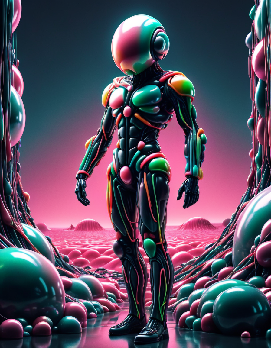 by Norman Foster, (minimalistic, dark palette, highly professional, dramatic lighting, extremely beautiful:1.4), (intricate details, masterpiece, best quality:1.4), Retro cyberpunk, 80's inspired, synthwave, neon, vibrant, detailed, retro futurism, looking at viewer, dynamic pose, ral-bubblegum <lora:ral-bubblegum-sdxl:1> ral-bubblegum landscape