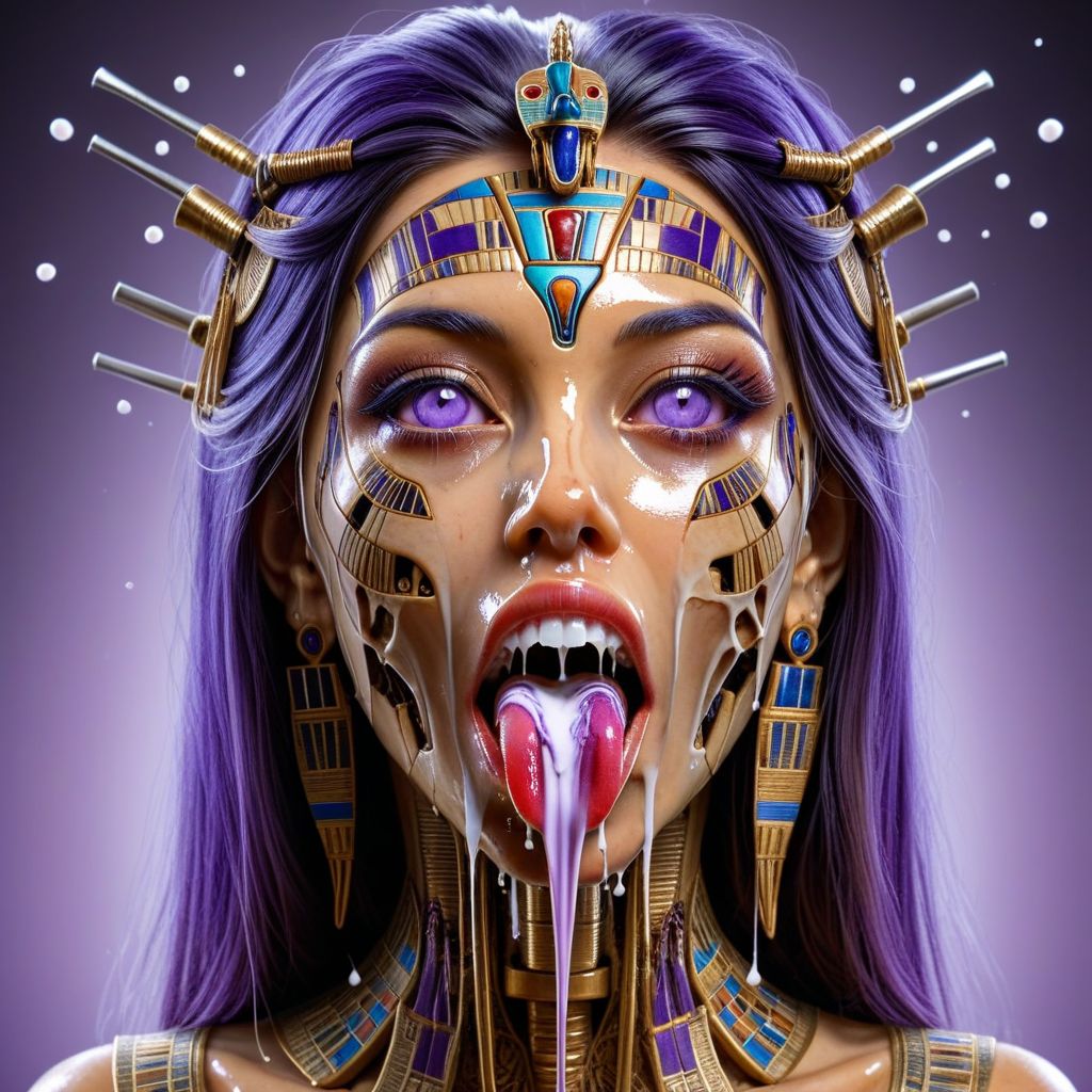 <lora:Kali_Yuga_Kali:1> kali, 
makeup, mechanical parts, long hair, facial, red eyes, purple themed, portrait, cum, science fiction, white background, open mouth, american woman, psychedelic background, forked tongue, egyptian themed, cumsplash,  realistic, mouthful,