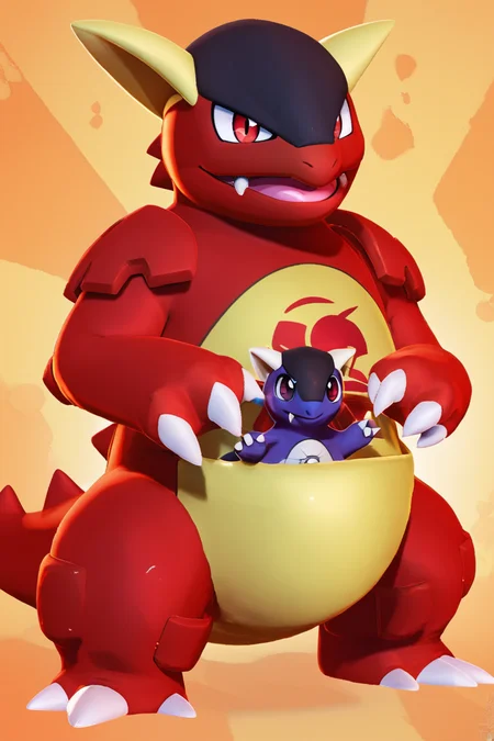 score_9, score_8_up, score_8, BREAK, , zzKhan, no humans, claws, red eyes, black eyes, fangs, <lora:Kangaskhan_Pokemon_PDXL_v3:0.8>, , BREAK, smile, looking at viewer, cowboy shot, ,,, embedding:zPDXL, Expressiveh, ,,, <lora:Zy0n7_PDXL:0.8>, <lora:SDXLFaeTastic2400:0.5>, <lora:Expressive_H-000001:0.4>,
