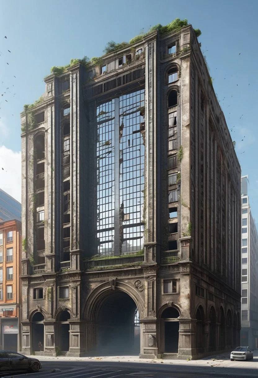 (photorealistic), city ruin, cf_style, (masterpiece), score_9