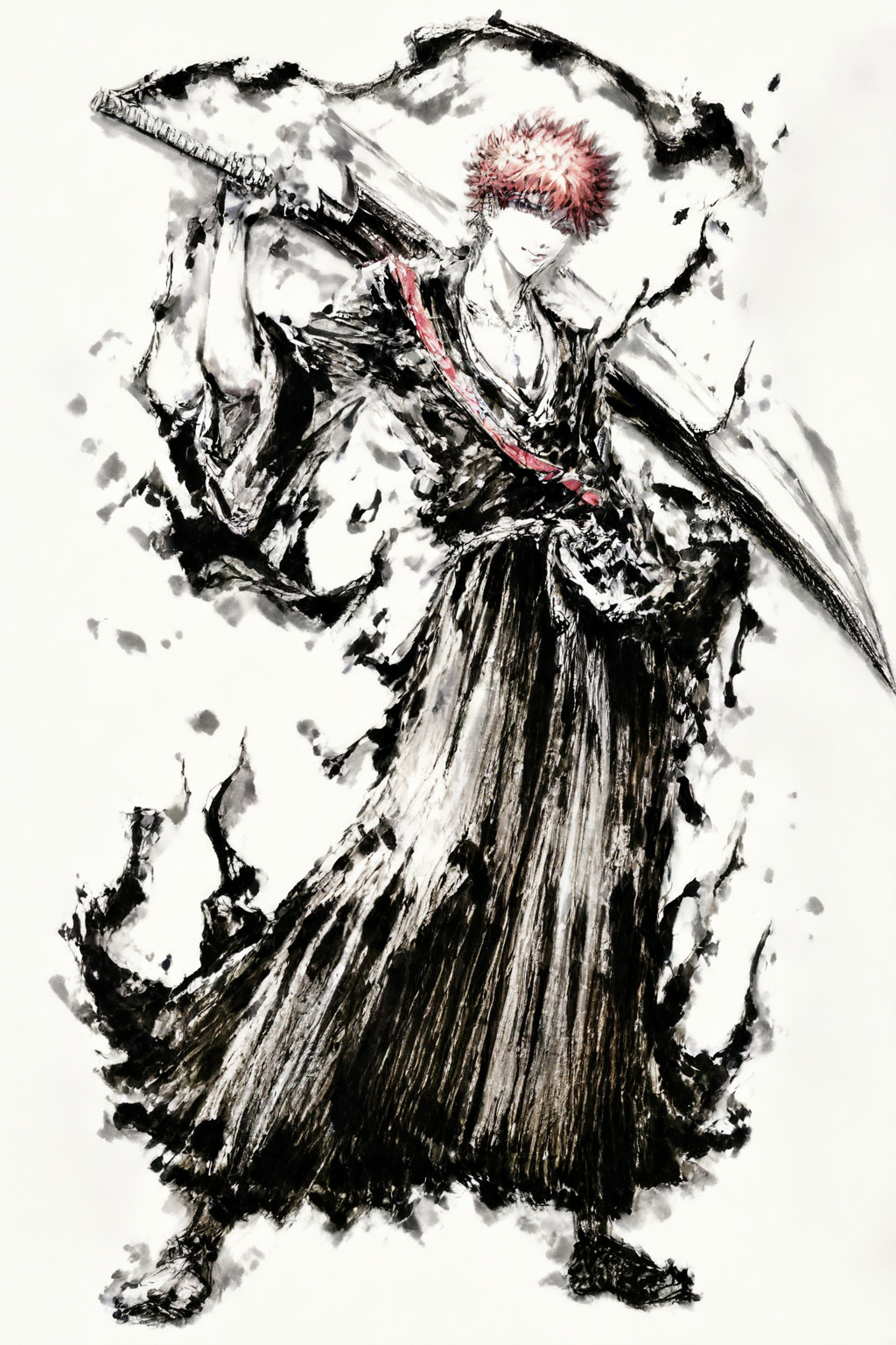 score_9,score_8_up,score_7_up,
<lora:InkStyle_Pony:1>,
ink wash painting,inkblot,1boy,solo,male focus,full body,standing,looking at viewer,spot color,