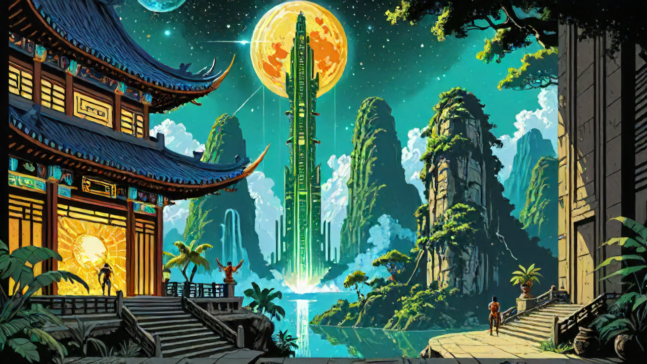 building, <lora:DonMASKTex:0.4>, astral magic, energy tubes,  rotators, DonMASKTex, architecture of an insane details, ([Celestial body|Gemini constellation]:1.1) , jungle in background, Summer, pixel art, innovative use of space, superhero realism, evocative, Traditional Chinese painting techniques, ultrasharp, ambient background, dynamic, epic, radiant, ambient illumination, handsome