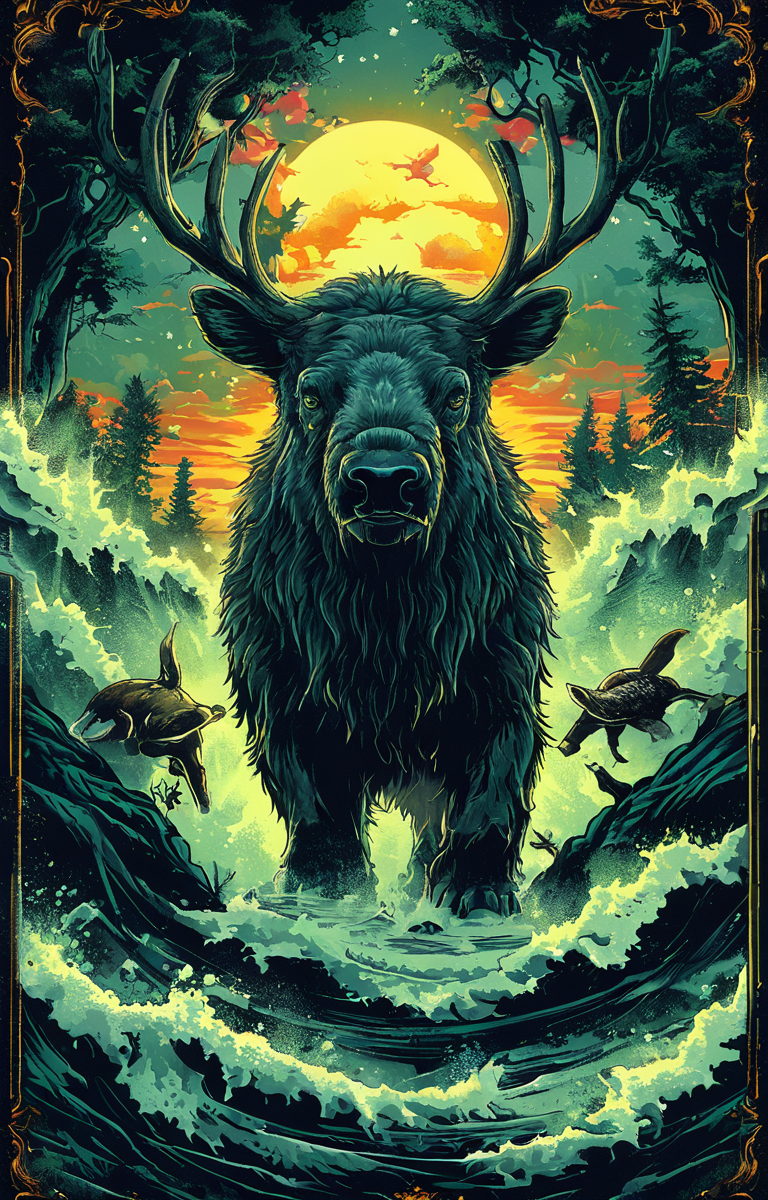 masterpiece,best quality,<lora:tbh160-sdxl:0.9>,illustration,style of Dan Mumford, animals