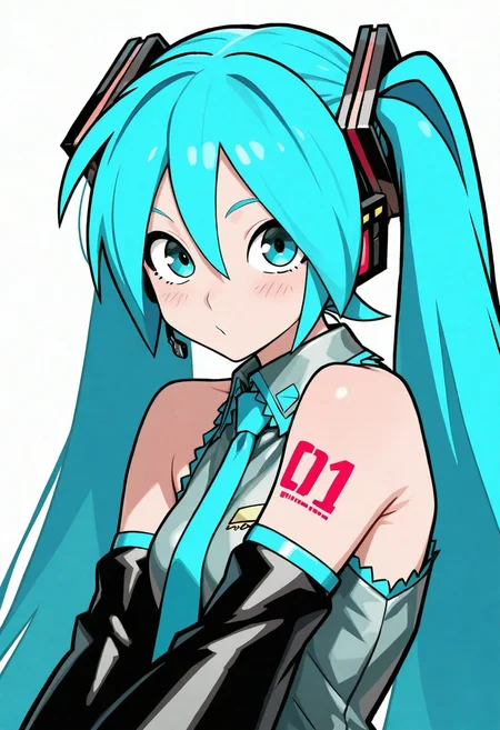 high definition, amazing quality, very aesthetic, best quality, masterpiece, highres,
<lora:ylvanneart_style_NoobAI_v1:1> ylvanneart,
1girl, solo, upper body, hatsune miku, looking at viewer,