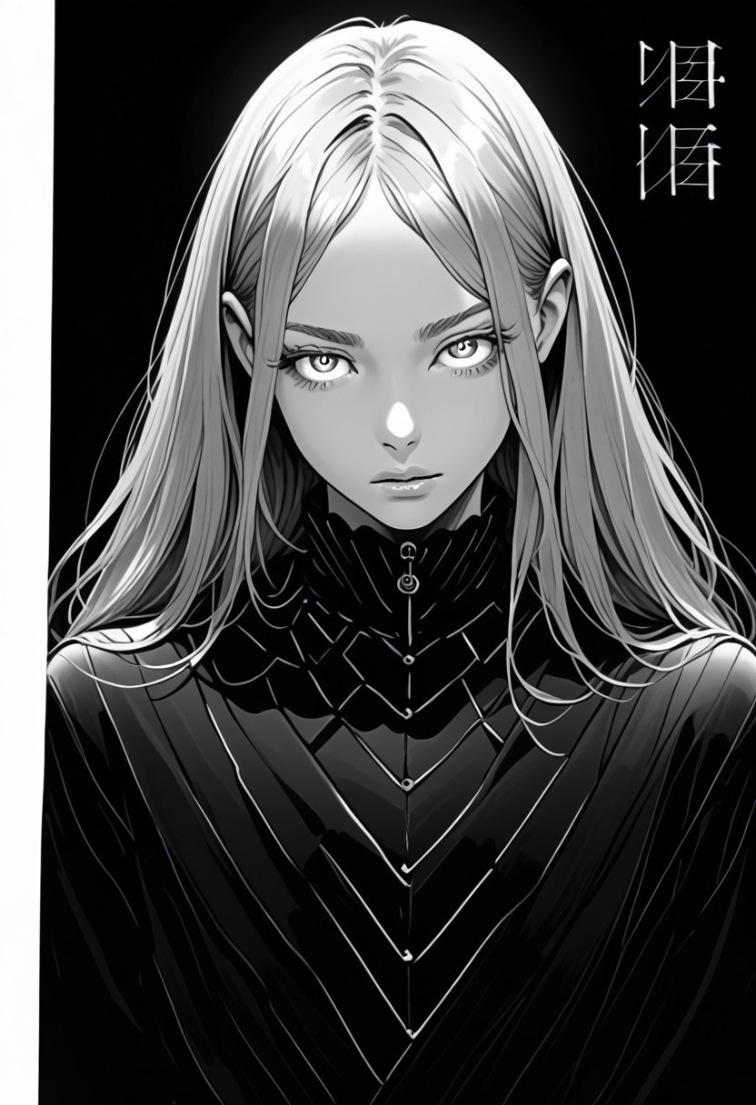 score_9, score_8_up. score_7_up, grayscale, monochrome, manga style manga page black background cover, comic panels, best quality, very aesthetic, speech bubbles