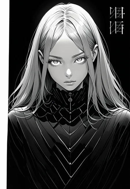 score_9, score_8_up. score_7_up, grayscale, monochrome, manga style manga page black background cover, comic panels, best quality, very aesthetic, speech bubbles