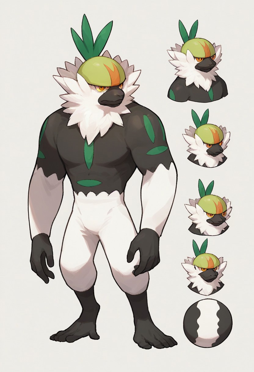 score_9, score_8_up, score_7_up, source_anime, Passimian, pokemon (creature), helmet, character sheet, lot of expressions