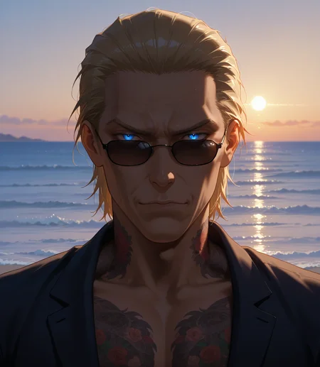 IllusP0s, PonyScores7, source_anime, ah1, IllustriousQual, interesting, exciting, spectacular, wonderful, amazing quality, absolutely eye-catching,
BREAK <lora:xl_more_art-full_v1:0.2>, <lora:aesthetic_anime_v1s:0.2>, <lora:EpicF4nta5yXL:0.2>, <lora:detailxl:0.2>, detailxl, <lora:Fant5yP0ny:0.2>, amazing quality, best aesthetic, absurdres, illustration, Volumetric_Lighting, ultra-detailed, very aesthetic, intricate details, best_quality
BREAK ((her palm reveals an eye of swirling colors gazing outward)),
BREAK Stable_Yogis_PDXL_Positives, AS-Adult, <lora:Complicated fantasy portrait - XL Pony V2.0:0.2>, bad-hands-5, <lora:HDA_Detailer:0.3>, AS-MidAged,((zen fashion style, promoting simplicity and tranquility, features minimalist designs, soft colors, and comfortable fabrics, encouraging a peaceful and mindful approach to clothing)),
BREAK ((<lora:albertwesker-guy-PONYv1:0.8>, albertwesker, 1boy, toned, athletic, fit, mature male)), <lora:shinyskin2:0.2>, glistening skin,
BREAK ((<lora:Inuyashiki:0.5>, Inuyashiki, Yakuza, full-body tattoo)), ((sunglasses:1.3)),
BREAK ((slicked back hair, short hair, blonde)), <lora:hairdetailpxl:0.2>, hairdetailpxl,
BREAK ((angular face, sharp_featured face, handsome, charming, alluring)), blue eyes, <lora:expressive eyes:0.2>, expressive eyes, <lora:eyedetailpxl:0.2>, eyedetailpxl, <lora:Eyes_High_Definition:0.2>, EyesHD,
BREAK ((focused, intense glare, apathetic, contemptuous)), <lora:Expressive_H:0.2>, Expressiveh, <lora:Emotional_Anime_Expressions_PonyXL_Concept:0.2>, emotional, <lora:Best_Facial_Expression_LoRA_PONY:0.2>, looking at viewer, <lora:Detailed expressive EXEV style -XL Pony V1.0:0.2>, FaceDetail,
BREAK (((ocean rescue mission, sailors stranded limited supplies men feel the need to survive one man finds a hidden island))), <lora:Background Detailer - SDXL:0.8>, 4k, 8k, Ultra HD, Masterpiece, Best quality, Detailed background, <lora:Add_more_details_V2_XLpony:0.4> full_details, <lora:background-type1:0.4>,