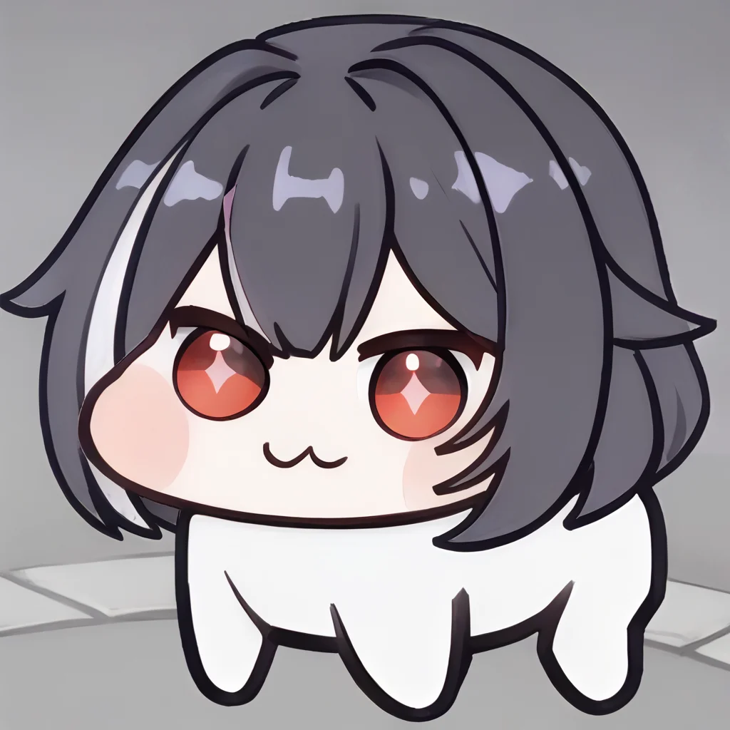 doro, creature, :3, chibi, no humans, four legs, solid circle eyes, no pupils, white skin, <lora:Doro_X_PDXL_V1:1.0>, <lora:xerahkr-ponyxl-beta1-08:1.0>, xerahkr, short hair, streaked hair,