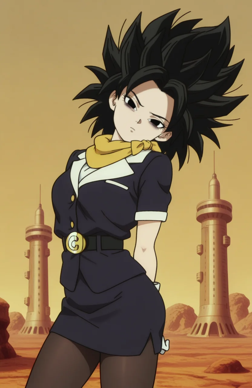 <lora:anatomy_helper:0.8> 1girl, solo, <lora:Broly_v1:0.9> dbsb,
luxury cruise outfit, bolero, pencil skirt, pantyhose, gloves, ribbon scarf, caulifla, spiked hair black hair, black eyes ,
cooling tower, sick , shaded_face , bags under eyes, half-closed eyes,, solo , standing, arched back, arms behind back, looking at viewer, form side , head tilt,, extremely detailed, highres, masterpiece, best quality
