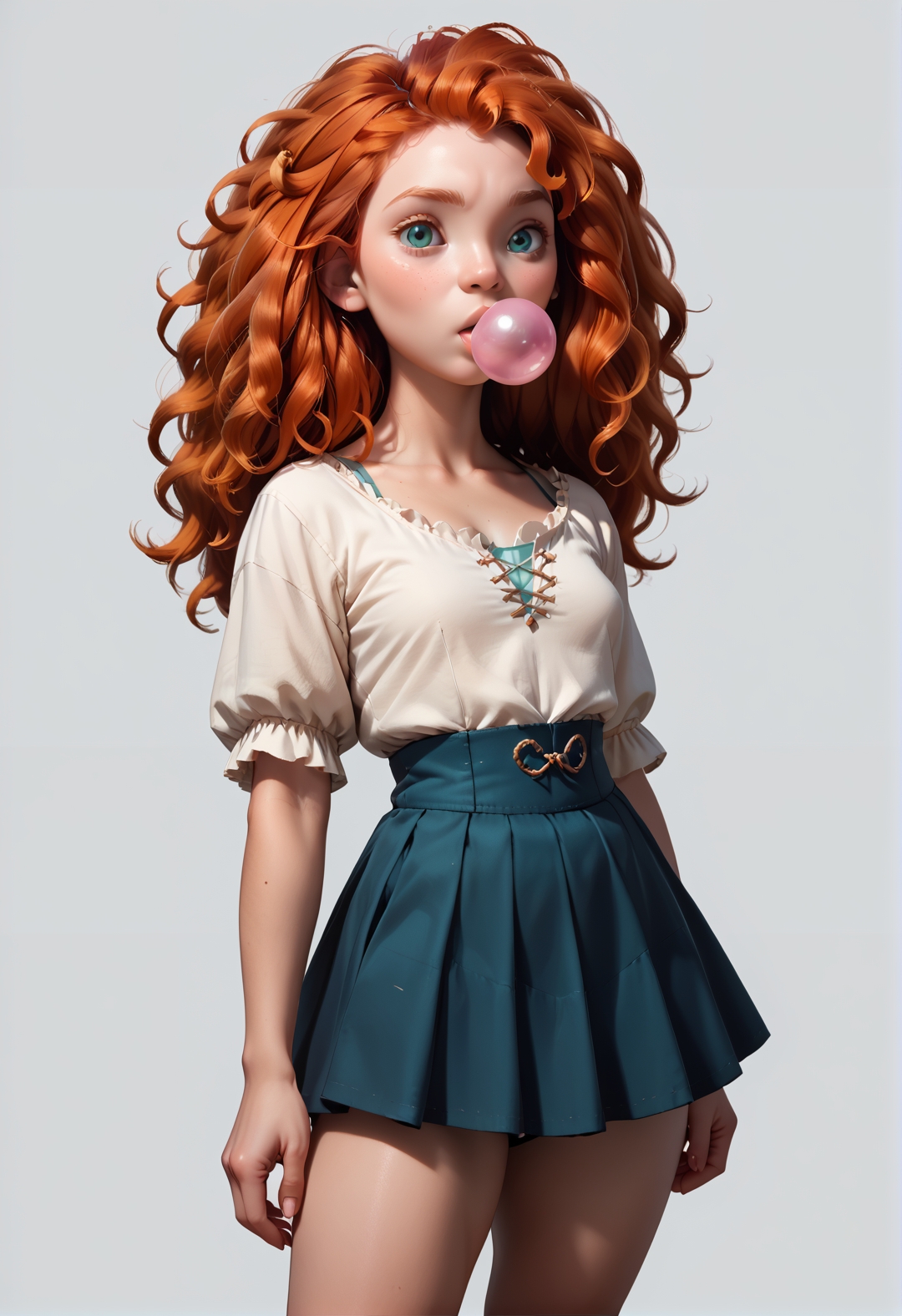 20005l34z3 <lora:princess_rc_pony_v2:.7> Princess Merida (petite:0.9) 23 year-old, simple background,(breasts:1.2)<lora:IndesleazeAAmerger:0.85> bubblegum, skirt, thong, asymmetrical, ((score_9), score_8_up, score_7_up),score_6_up,score_4_up,score_5_up