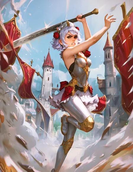 score_9, score_8_up, score_7_up,(realistic),
source_anime,noelle,
incoming vertical sword attack, ,mid air,
angry, agressive,looking at viewer,
courtyard, white marble castle behind, red roses,
dynamic, motion blur,
epic, dramatic,
 <lora:incoming_attack:0.9>