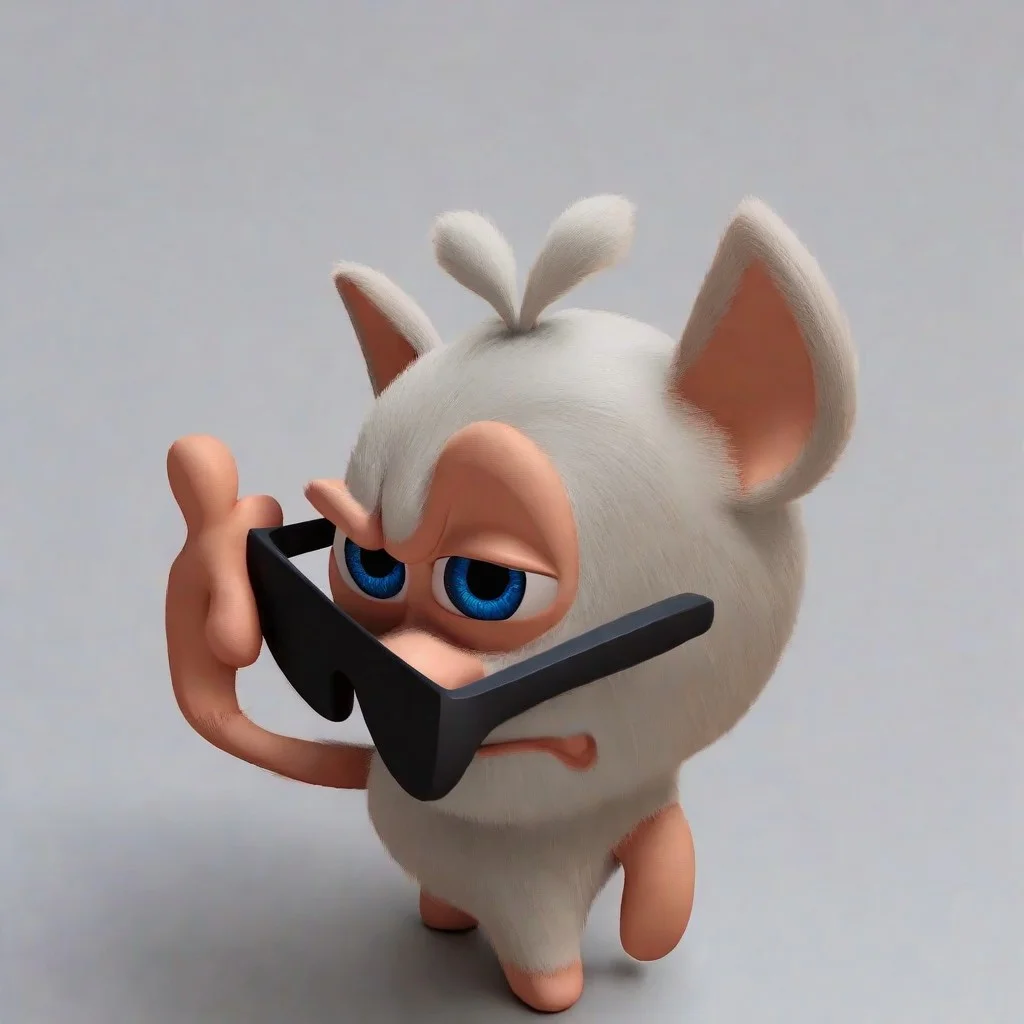 source_cartoon (Booba , 1boy,Blue Eyes , antenna and a tail,3D Style ,four fingers (on his hands) ,three toes (on his feet) ,bulbous nose) mikus-concept, sunglasses, standing, confident pose, raised eyebrow, negative_hand mikus-concept, sunglasses, standing, confident pose, raised eyebrow, chibi