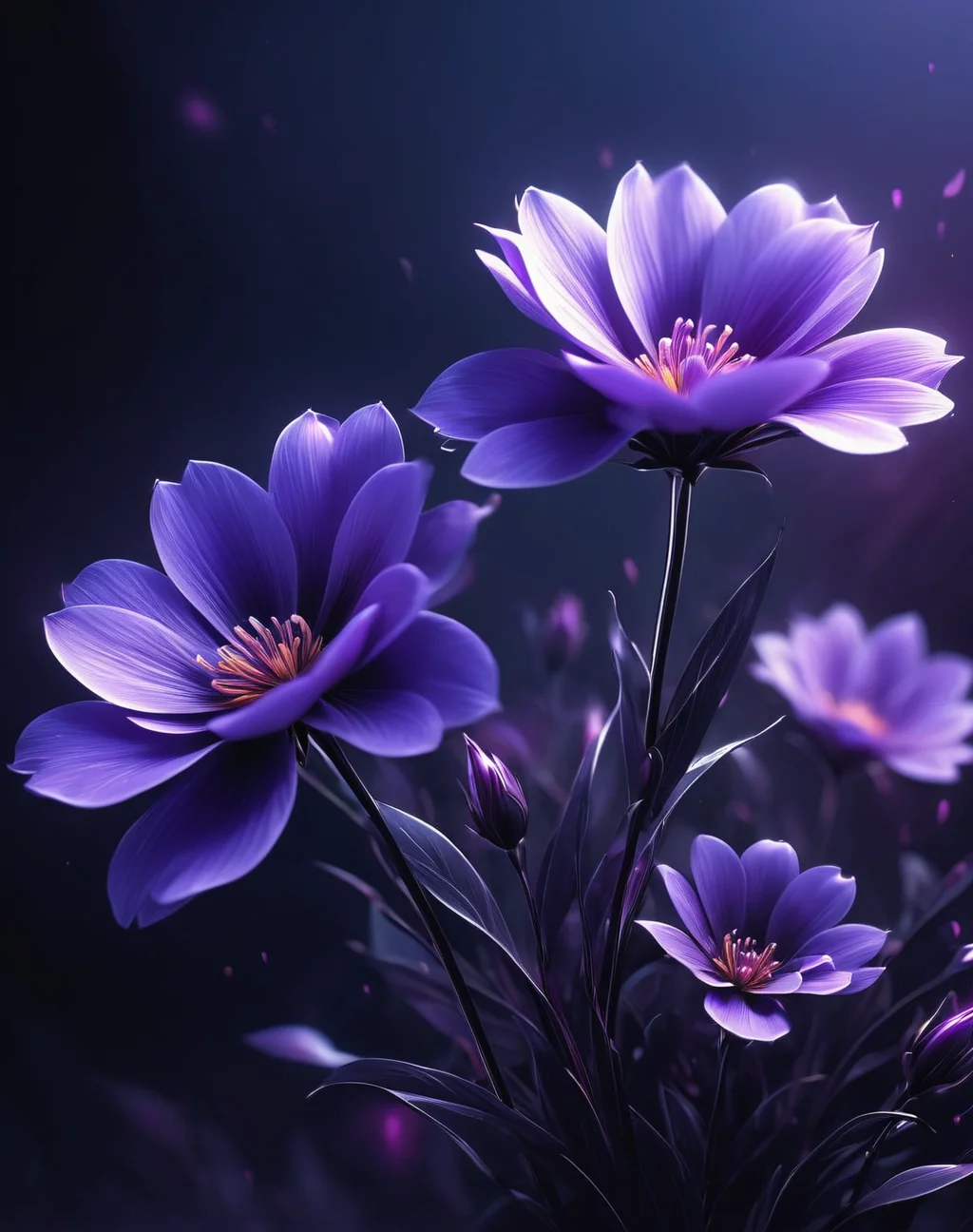flowers <lora:Dark_Aura_XL_-_Filled_with_miasma:1> dark aura, dynamic angle, 8K, purple, HD