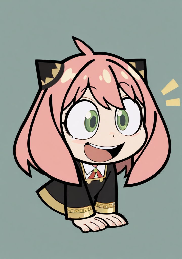 masterpiece,best quality,amazing quality,
1girl,<lora:zzzemoji:1>,zzzemoji,chibi,simple background,anya \(spy x family\), smile, open mouth,