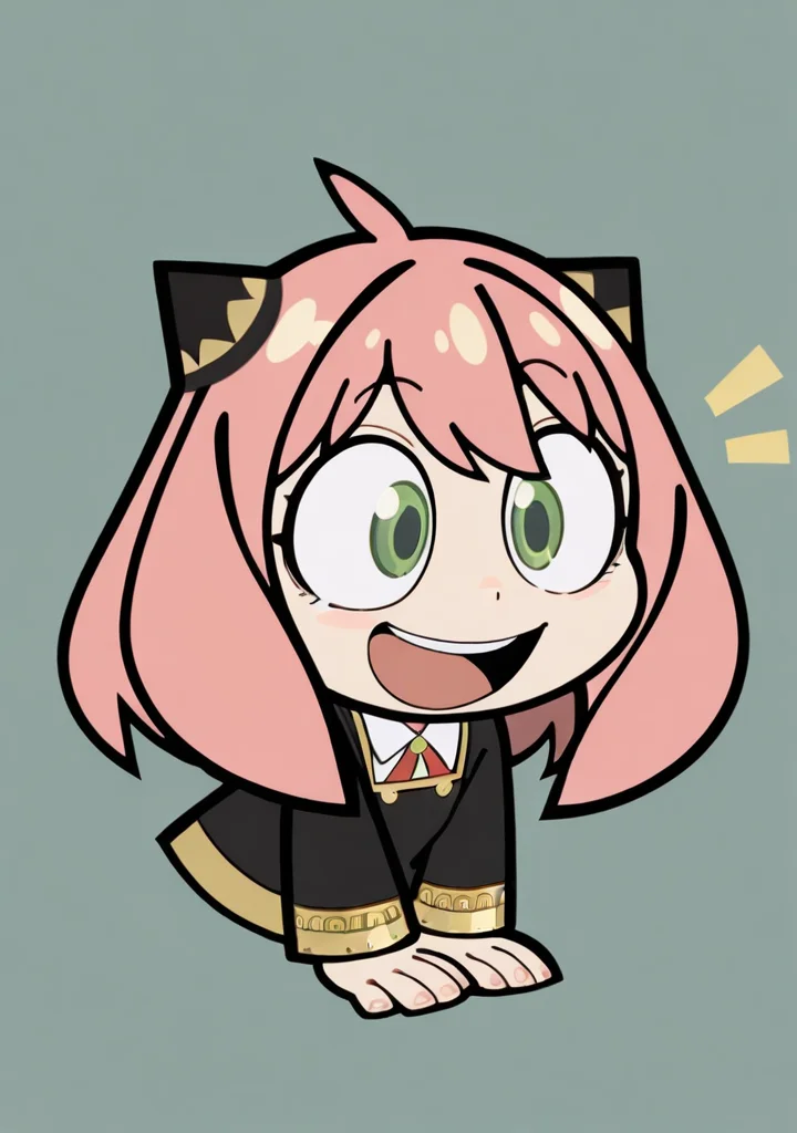 masterpiece,best quality,amazing quality,
1girl,<lora:zzzemoji:1>,zzzemoji,chibi,simple background,anya \(spy x family\), smile, open mouth,