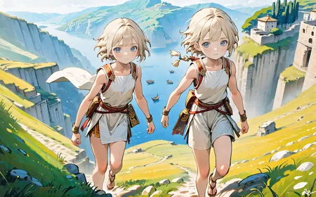 (((dirty))), highly detailed charactor, miniature,
masterpiece, best quality,
fantasy,
young girl, Villagers, hill climbing,
unbleached white clothes,
(shorts:0.7), (bikini:0.5), (tunic:1.1), (dress:0.6),
simple clothes, (broken clothes:1.1),
upper body,
highly detailed beautiful face and eyes, ancient roman,
<lora:more_details:0.5>